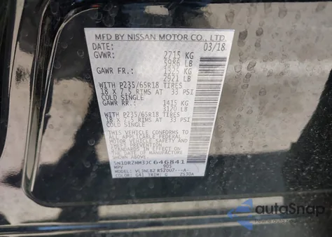 2018 Nissan Pathfinder S from USA, damaged, VIN 5N1DR2MM3JC646841